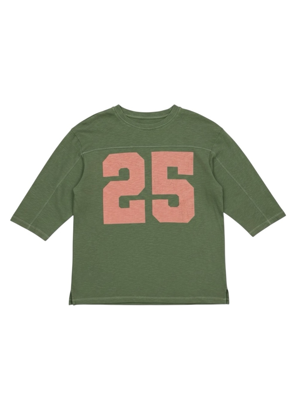 NEW Pilcro x Anthropologie 3/4 Sleeve Varsity Tee in Green NWOT - Picture 6 of 7